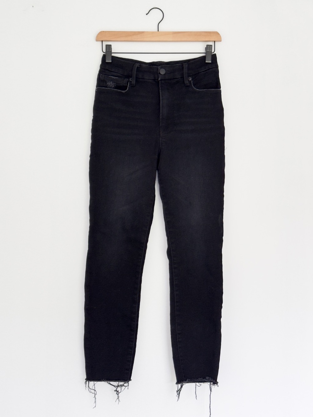 Good American Good Waist Crop Skinny Jeans Black - Size 4 / 27